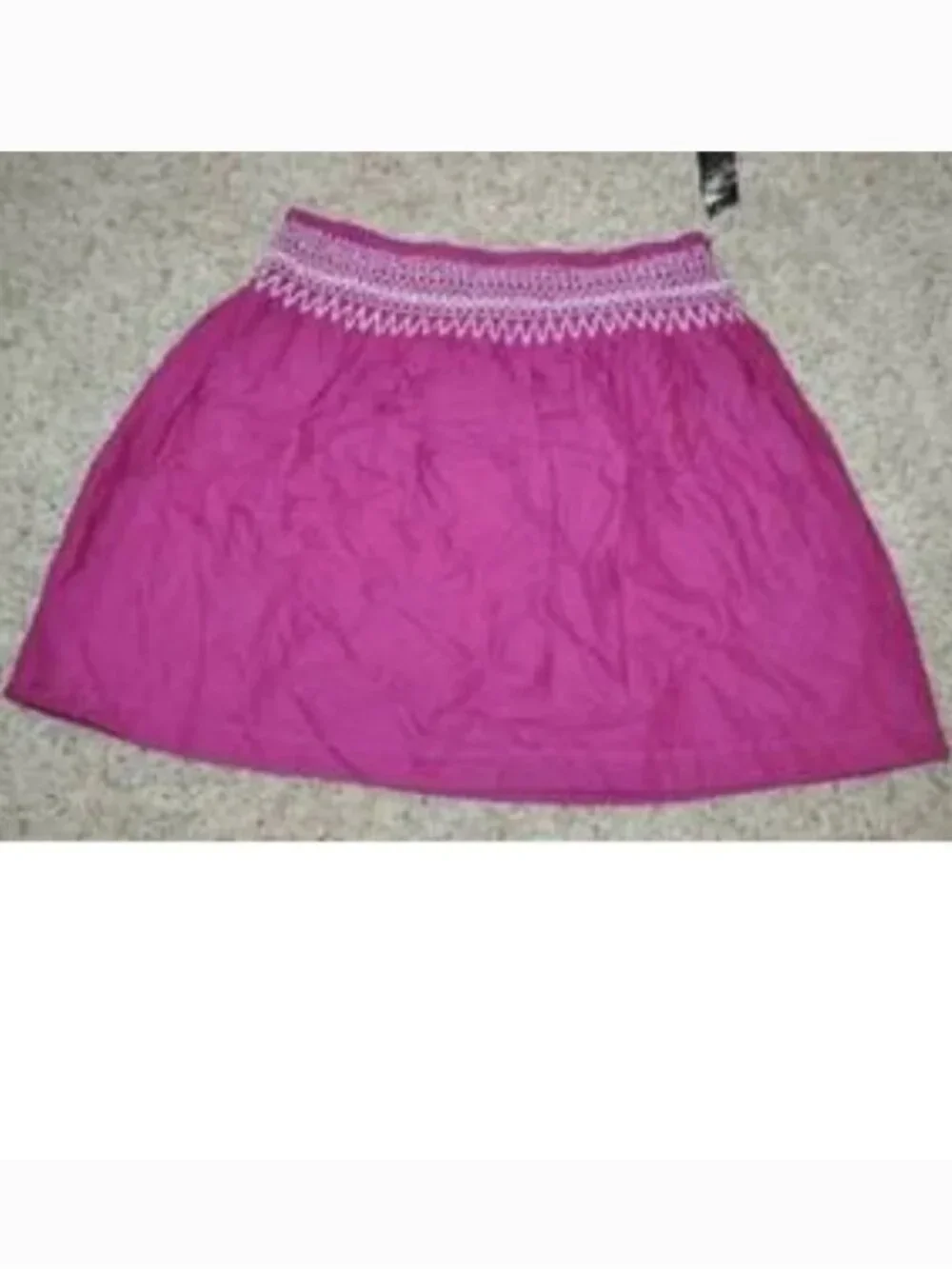 Axcess Skirt Womens 12 Pink White Embroidery Elastic Waist Lined Lightweight